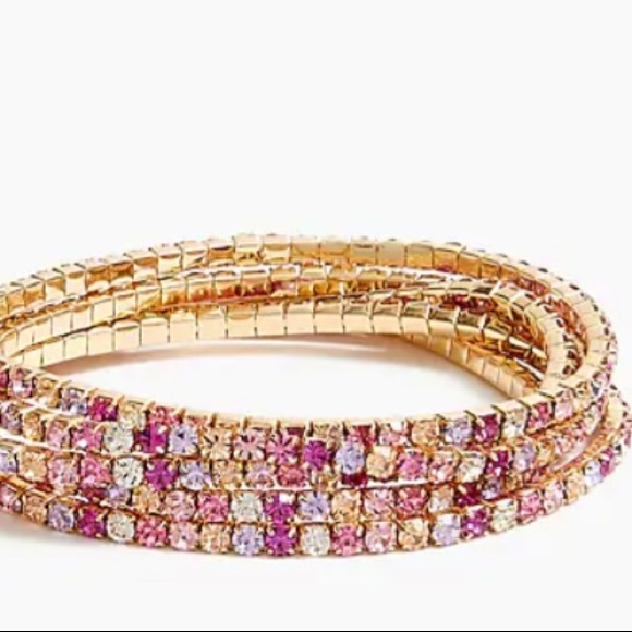 J. Crew Jewelry - J. Crew Crystal Stretch Bracelets. Set of 5.